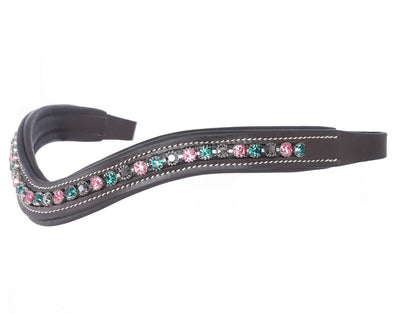 Rose, Emerald, & grey crystal Browband