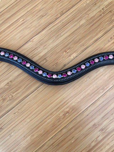 Fuschia, Tanzanite, and Light Rose Browband