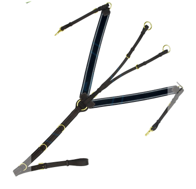 Heart shape breastplate navy elastic