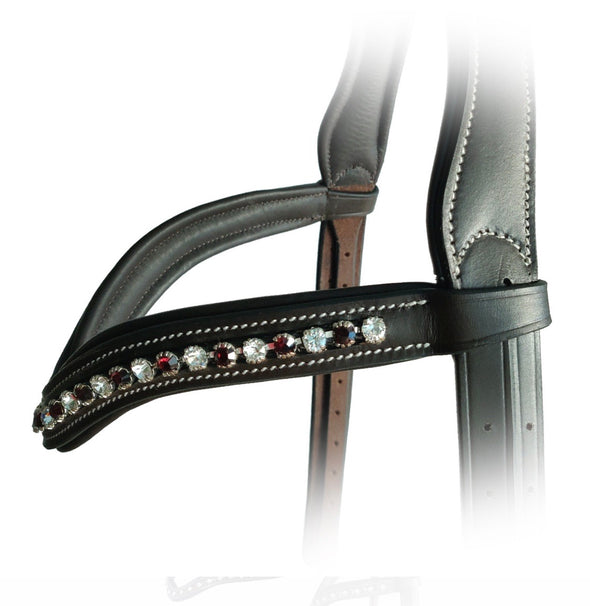 Burgundy and Clear Crystal browband