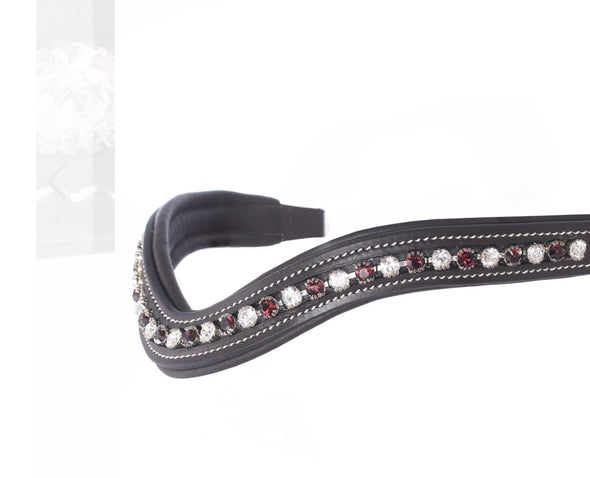 Burgundy and Clear Crystal browband