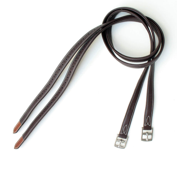 Leather Stirrup Leathers with Non-Stretch Nylon Lining