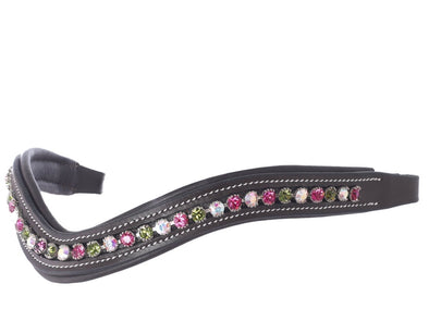 Fuschia, Olivine, Iridescent Crystal browband