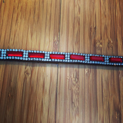 TINY CRYSTAL ENCIRCLED RED BROWBAND