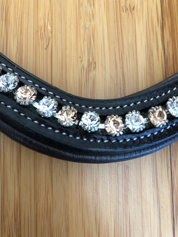 Peach and clear crystal browband