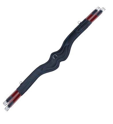 WAVE OVERLAY GIRTH/ BURGUNDY ELASTIC WITH WHITE LINES