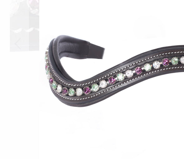 Fuchsia, Light Green and clear crystal browband