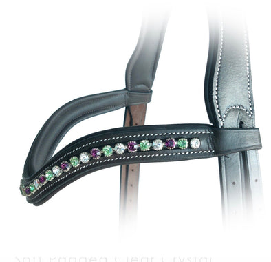 Fuchsia, Light Green and clear crystal browband