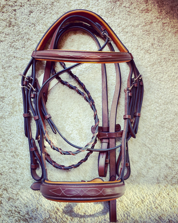 Fancy Anatomical Hunter Bridle with Reins