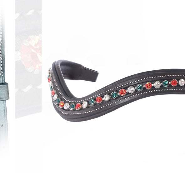 Red, emerald and clear crystal browband