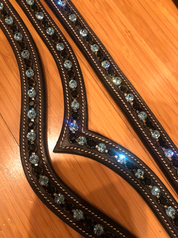 Blue and black Browband