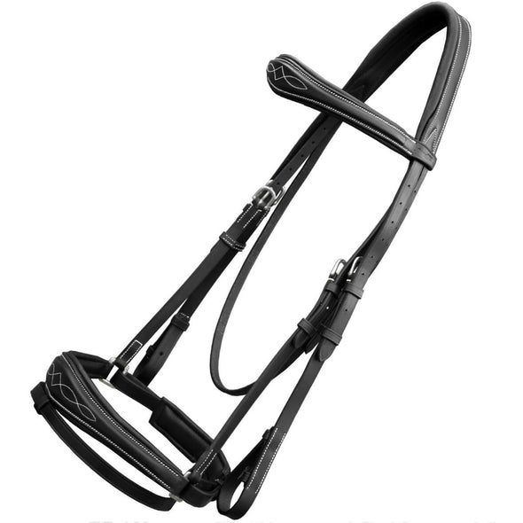 Anatomical Dressage Bridle with Hand Stopper Reins