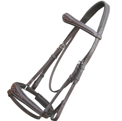 Anatomical Dressage Bridle with Hand Stopper Reins