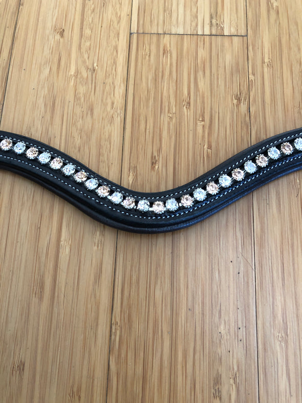 Peach and clear crystal browband
