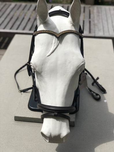 Anti Pressure Cut Head Piece Raised Padded Bridle and Reins