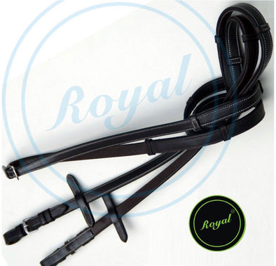 Soft Leather 7 Loop Reins with Martingale Stoppers